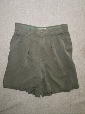Tommy Bahama Relax 100% Silk Shorts 8 Green Front Pockets
